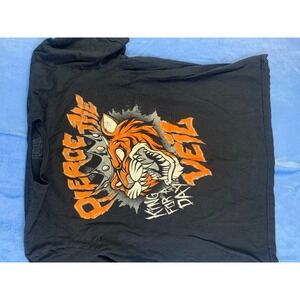 Fearless Records Graphic T Shirt Orange Tiger King For A Day Black Mens XL